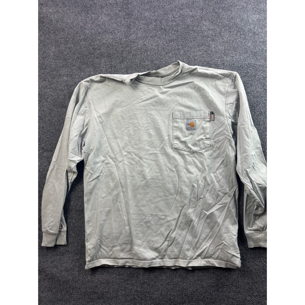 Carhartt FR Pocket T-Shirt Mens Medium Gray Long Sleeve Flame Resistant CAT 2